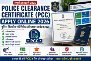 Police Clearance Certificate PCC Apply Online 2026, पुलिस क्लियरेंस सर्टिफिकेट ऑनलाइन आवेदन, पासपोर्ट सेवा, पुलिस सत्यापन, स्टेटस चेक और पूरी जानकारी