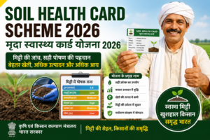 Soil Health Card Scheme 2026 के तहत मृदा स्वास्थ्य कार्ड, मिट्टी परीक्षण, आवेदन प्रक्रिया, पात्रता, लाभ और किसानों के लिए पूरी जानकारी।