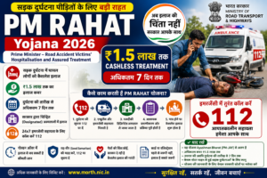 PM RAHAT Yojana 2026 में सड़क दुर्घटना पीड़ितों के लिए ₹1.5 लाख तक कैशलेस इलाज