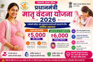 प्रधानमंत्री मातृ वंदना योजना 2026 में गर्भवती महिलाओं को ₹5,000 और दूसरे बच्चे के रूप में लड़की होने पर ₹6,000 तक की सहायता की जानकारी