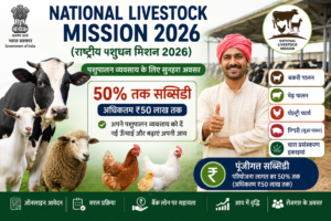 National Livestock Mission 2026, राष्ट्रीय पशुधन मिशन 2026, NLM Scheme 2026, Livestock Subsidy Scheme, Goat Farming Subsidy, Sheep Farming Subsidy, Poultry Farming Subsidy, Pig Farming Subsidy, Animal Husbandry Scheme 2026