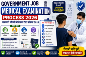 Government Job Medical Examination Process 2026, सरकारी नौकरी मेडिकल टेस्ट प्रक्रिया 2026, Medical Fitness Test, Government Job Medical Checkup, SSC Medical Test, Railway Medical Examination, Police Medical Test, UPSC Medical Examination, Government Medical Fitness Guide