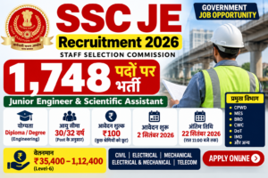 SSC JE Recruitment 2026 में 1,748 पदों पर Junior Engineer भर्ती