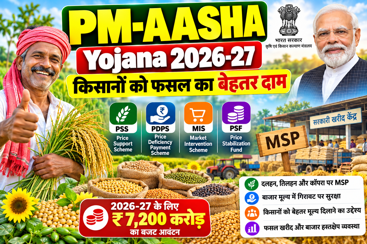 PM-AASHA Yojana 2026-27 किसानों के लिए MSP और फसल का बेहतर दाम